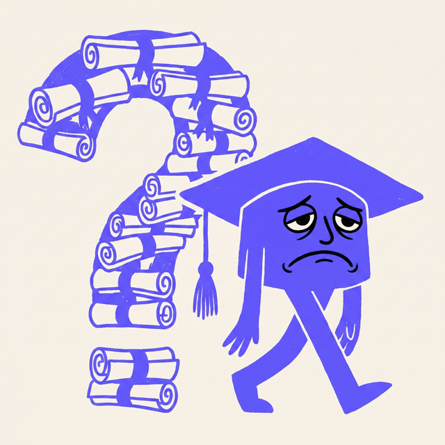 A vintage newspaper press anthropomorphized as a sad owl character holding a giant golden coin in its wings, mono-color screen print style, brand purple background